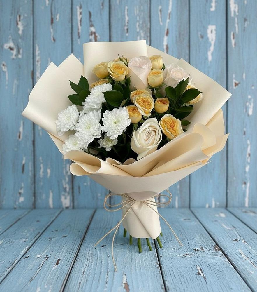 Букет цветов из: Розы и Хризантемы в Раменском
