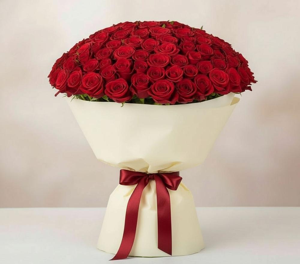 Букет 101 Красная роза Милано в Раменском