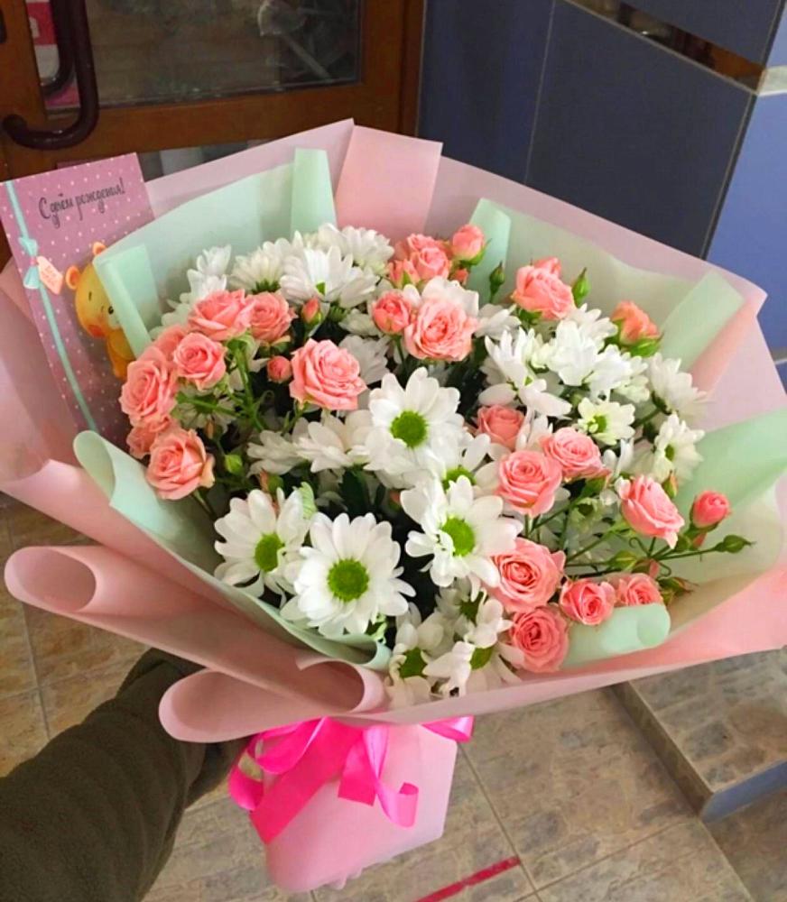 Букет цветов из: Розы и Хризантемы в Раменском