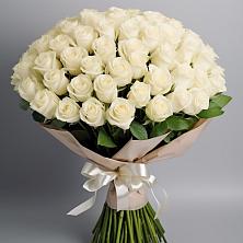 Букет 101 беля роза Белоснежка в Раменском