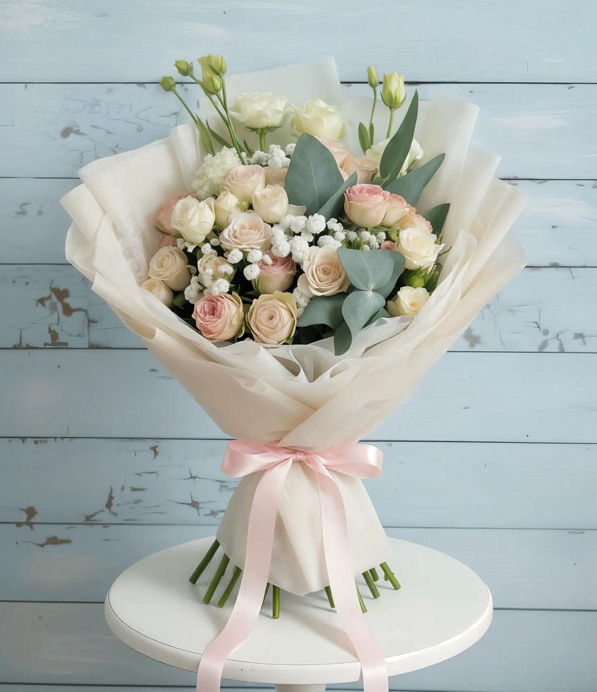 Букет цветов из: Розы и Лизиантусы в Раменском