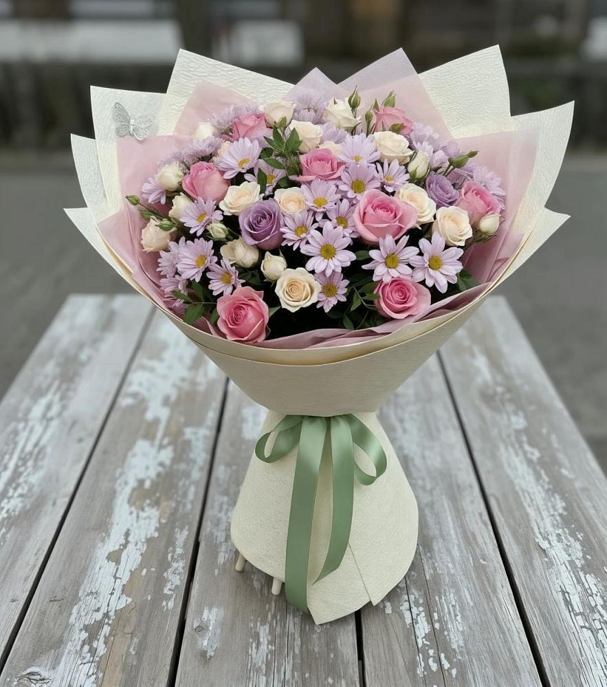 Букет цветов из: Розы и Хризантемы в Раменском